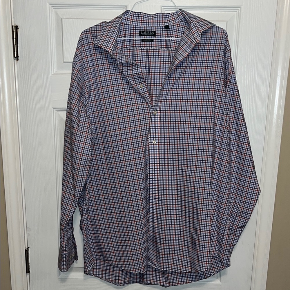 Ralph Lauren Blue and Red Casual Button Down Shirt